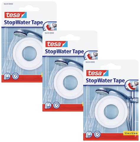 Tesa Stop Water Tape Weiß 12 m x 12 mm